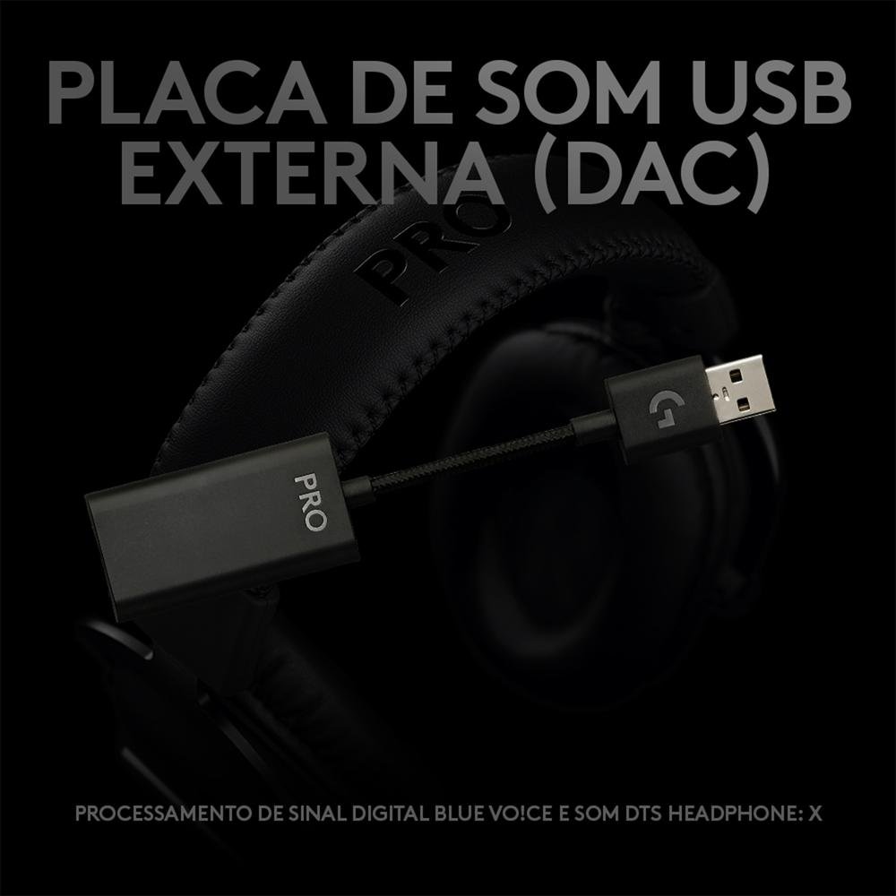 Headset Gamer Logitech G PRO X 7.1 Dolby Surround - 981-000817 - view 12