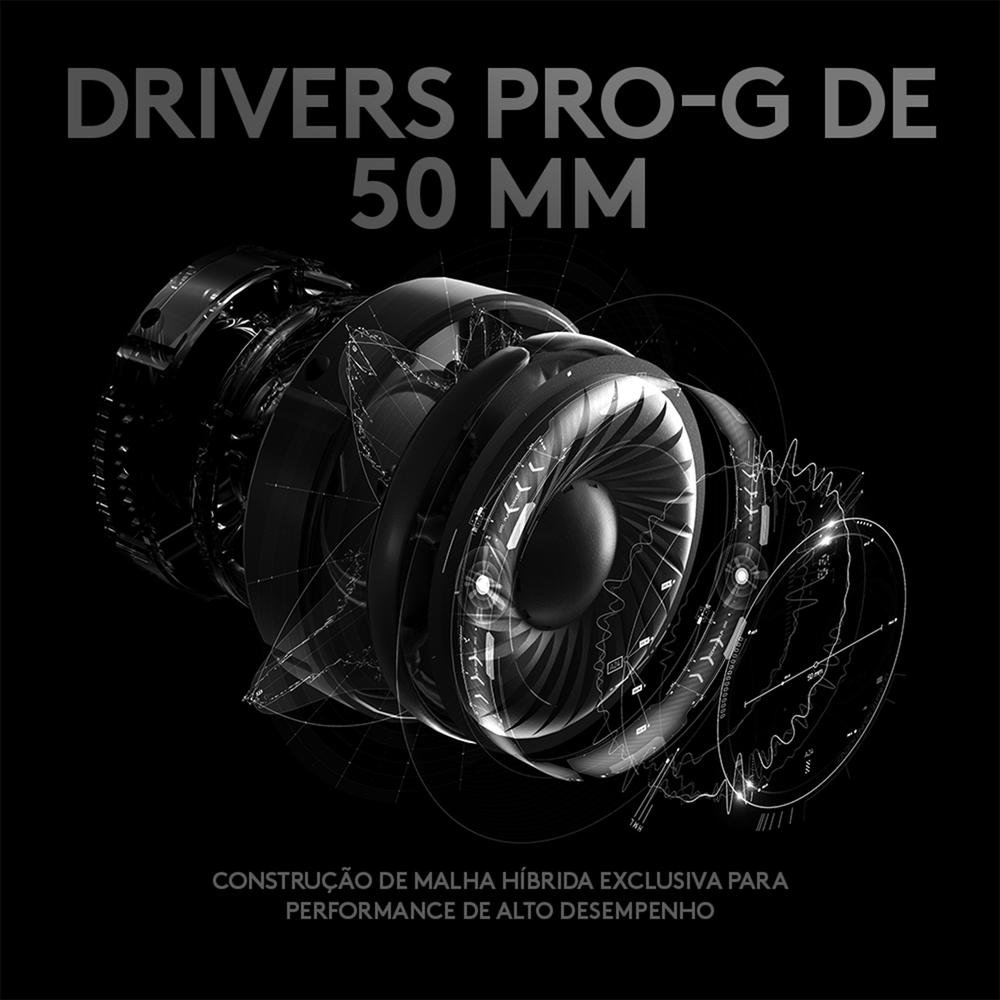 Headset Gamer Logitech G PRO X 7.1 Dolby Surround - 981-000817 - view 10