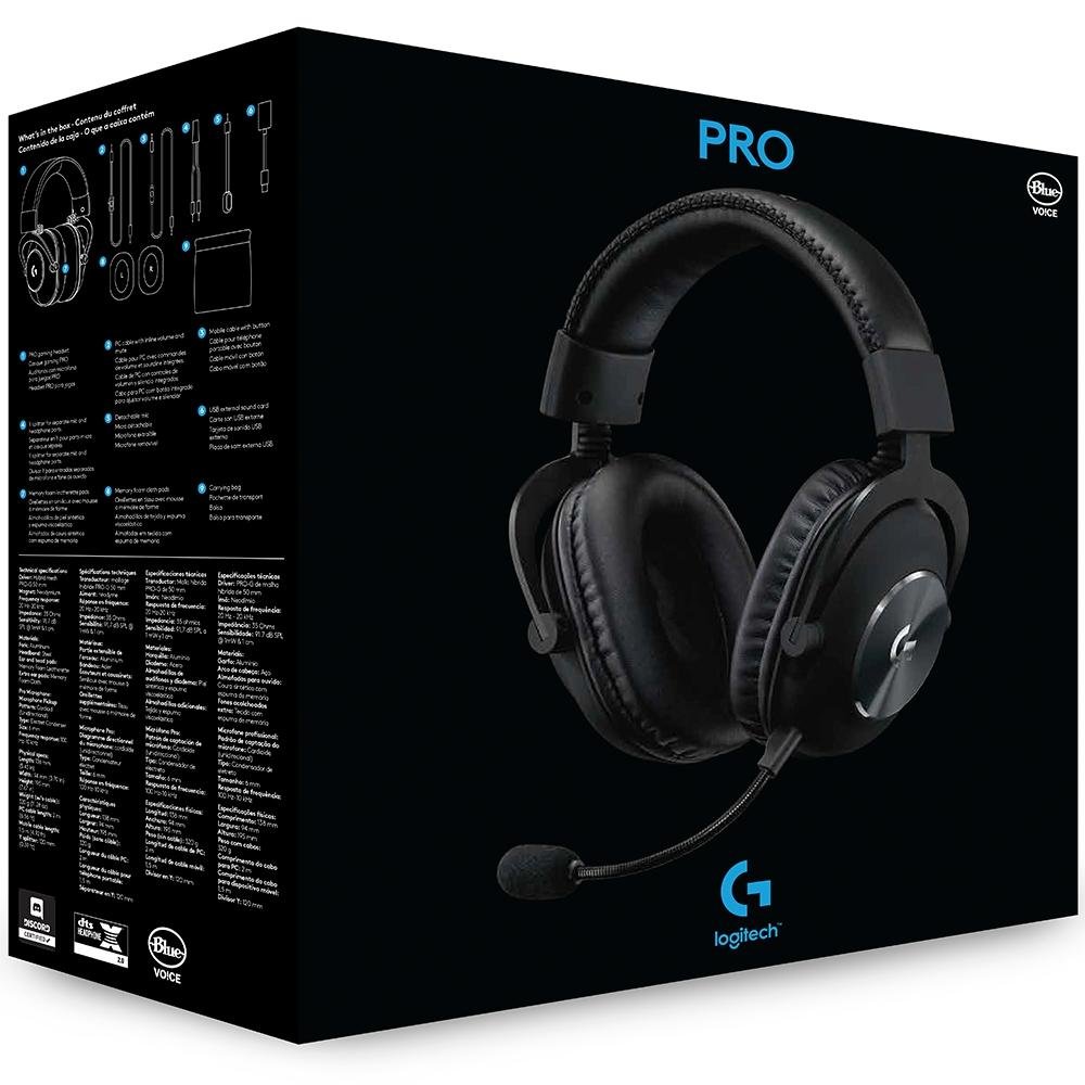 Headset Gamer Logitech G PRO X 7.1 Dolby Surround - 981-000817 Headset Gamer Logitech G PRO X 7.1 Dolby Surround - 981-000817
