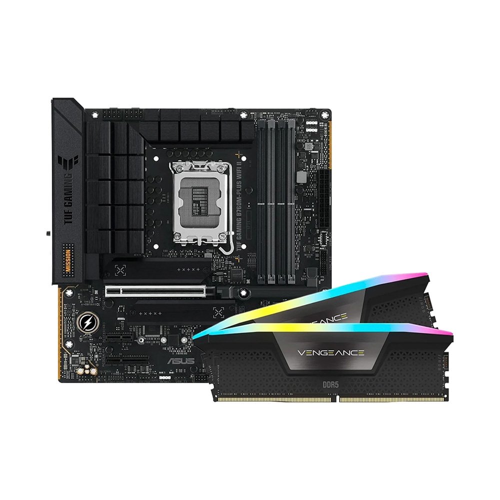 Memória RAM Corsair Dominator Titanium, RGB, 32GB (2x16GB) + Placa-Mãe ASUS Tuf Gaming Z790-Plus
