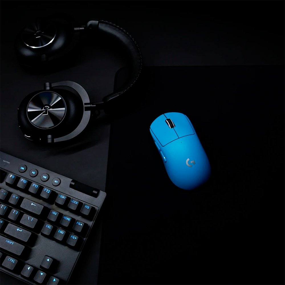 Mouse Gamer Sem Fio Logitech G PRO X SUPERLIGHT 2 com 5 Botões, 60g, Sensor 44K DPI, Taxa de Resposta de 8 kHz, PC/Mac, Ciano - 910-007693 - view 11