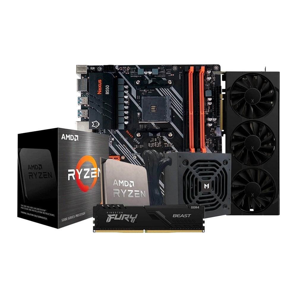 Kit Ryzen 7 5700X | RX 9070 XT | 16GB | KaBuM!