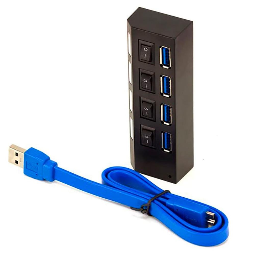Imagem 2 de 3 do produto HUB USB 3.0 MD9, 4 Portas, com Interruptor Energia + Cabo - 7873