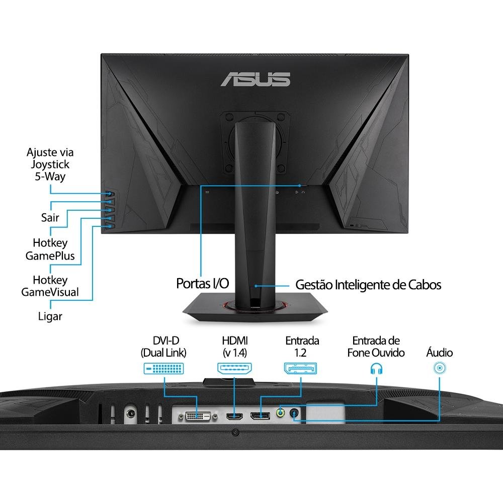Monitor Gamer Asus 27´, DP, 165Hz 0.5ms | KaBuM!