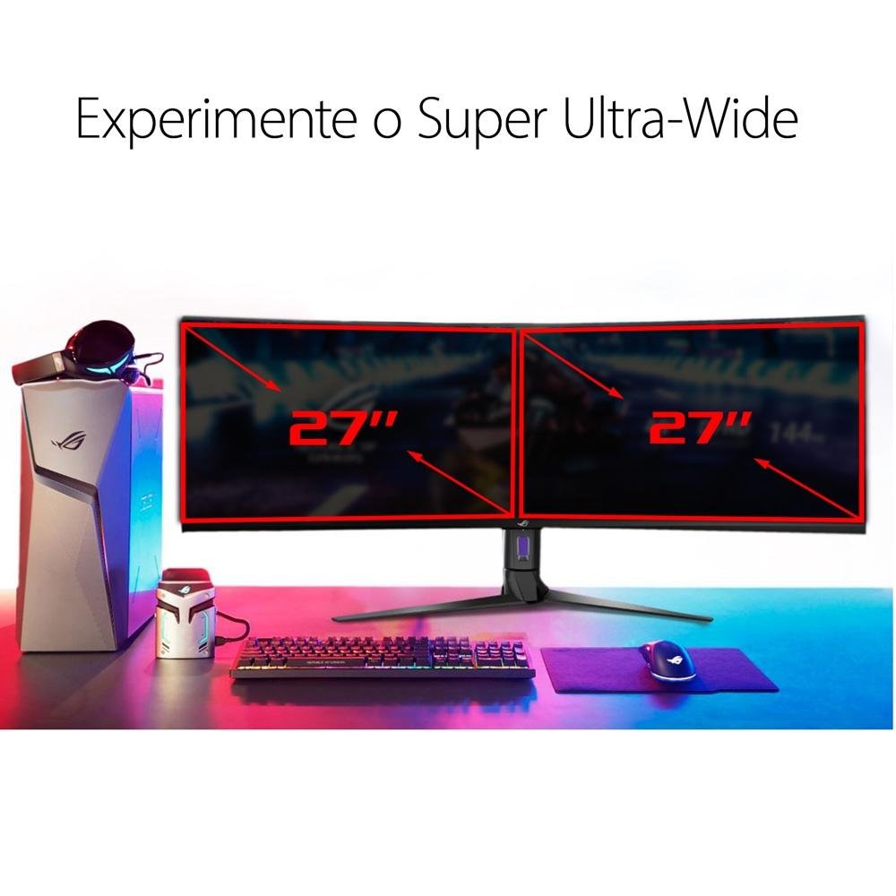 "Monitor Gamer Curvo ASUS ROG Swift 49"", DFHD, UltraWide, 144Hz, FreeSync Premium Pro, HDR 400, Altura Ajustável, Som Integrado - XG49VQ" - view 11