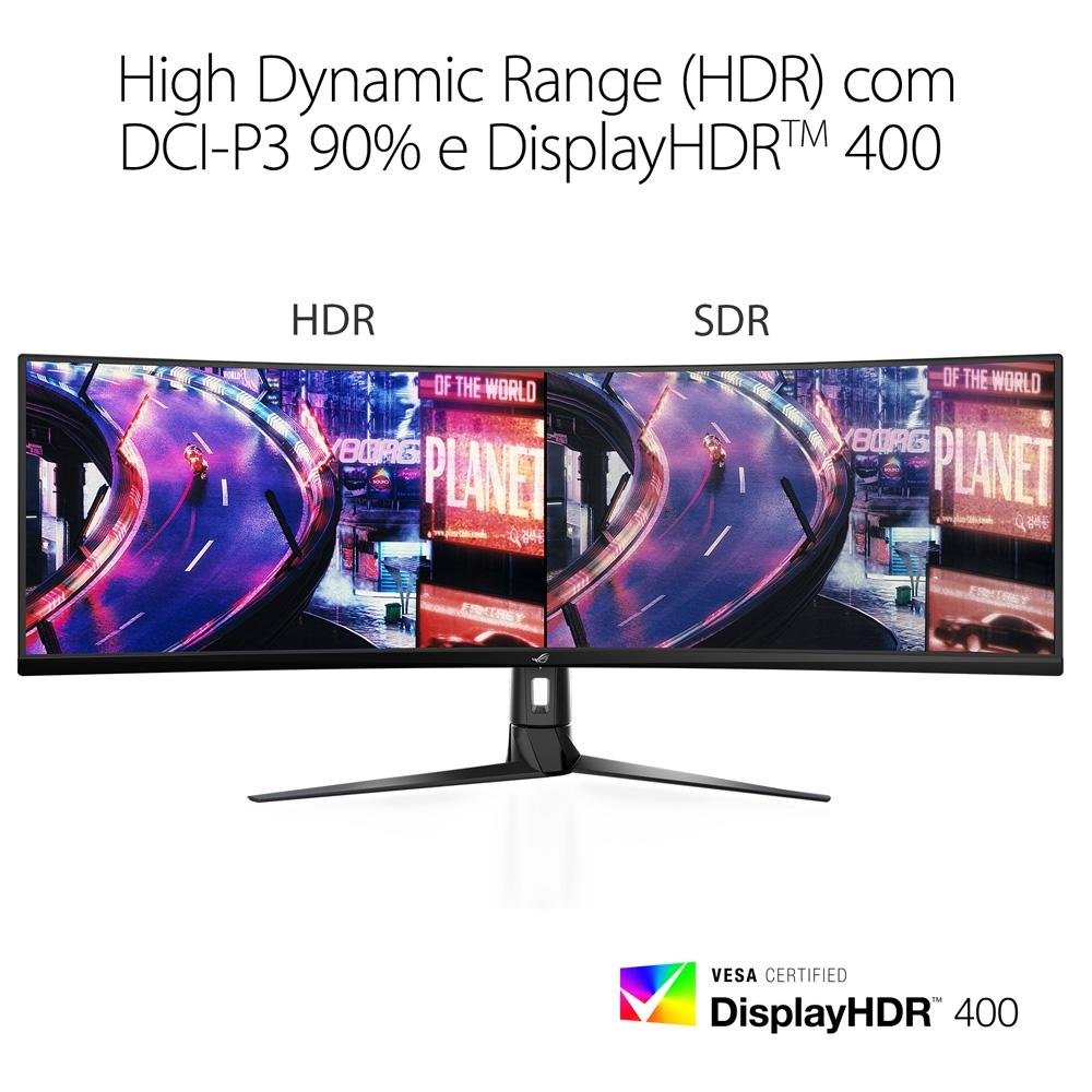 "Monitor Gamer Curvo ASUS ROG Swift 49"", DFHD, UltraWide, 144Hz, FreeSync Premium Pro, HDR 400, Altura Ajustável, Som Integrado - XG49VQ" - view 9