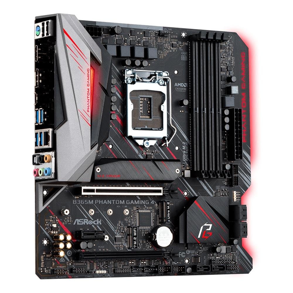 Imagem 2 de 5 do produto Placa-mãe Asrock B365M Phantom Gaming 4, Intel LGA 1151, mATX, DDR4