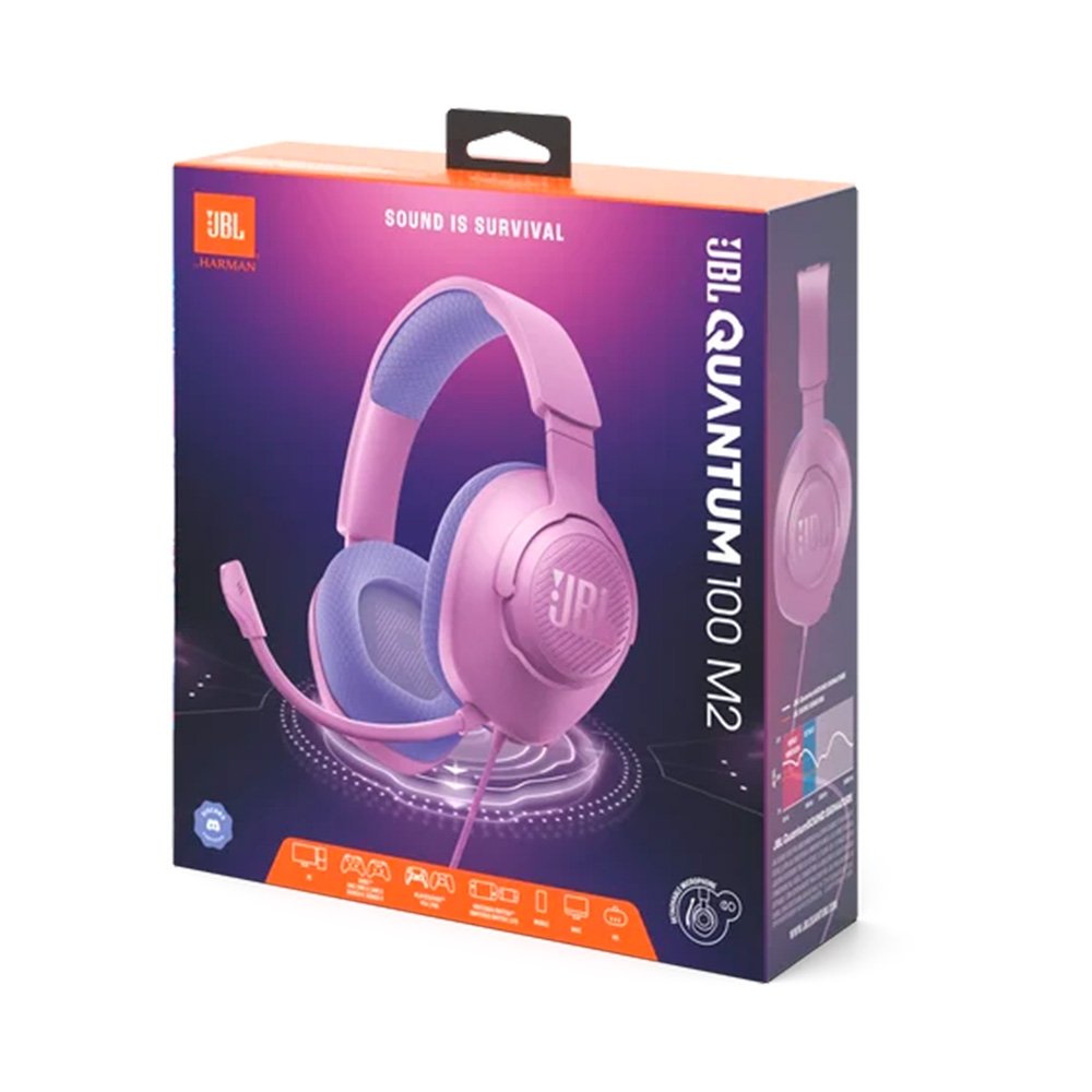 Imagem 9 de 9 do produto Headset Gamer JBL Quantum 100M2, Microfone Removível, PC PS5 Xbox Switch, Roxo - JBLQTUM100M2PUR