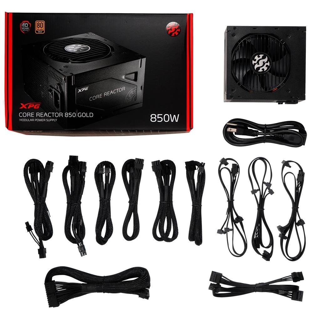 Fonte XPG Core Reactor, 850W, 80 Plus Gold, Modular, Com Cabo, Preto - Core Reactor Fonte XPG Core Reactor, 850W, 80 Plus Gold, Modular, Com Cabo, Preto - Core Reactor