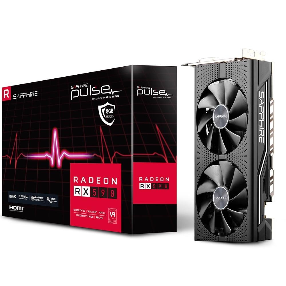 Placa de Vídeo Sapphire AMD Radeon RX 590, 8GB, GDDR5 - 11289-06-20G Placa de Vídeo Sapphire AMD Radeon RX 590, 8GB, GDDR5 - 11289-06-20G