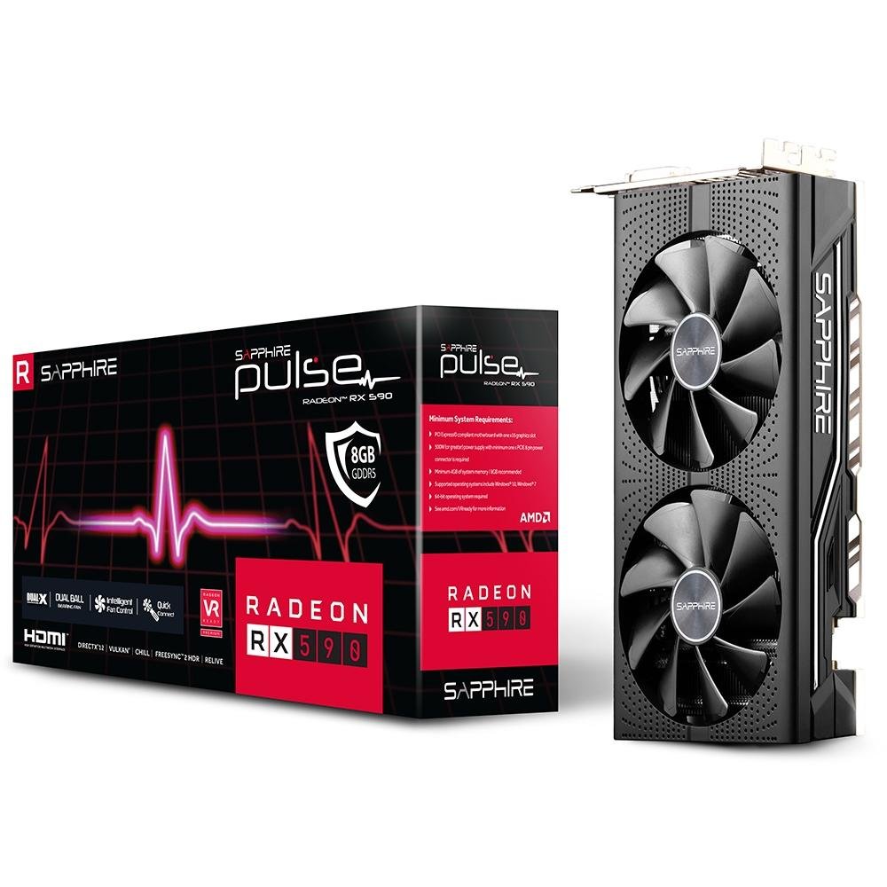 Placa de Vídeo Sapphire AMD Radeon RX 590, 8GB, GDDR5 - 11289-06-20G Placa de Vídeo Sapphire AMD Radeon RX 590, 8GB, GDDR5 - 11289-06-20G