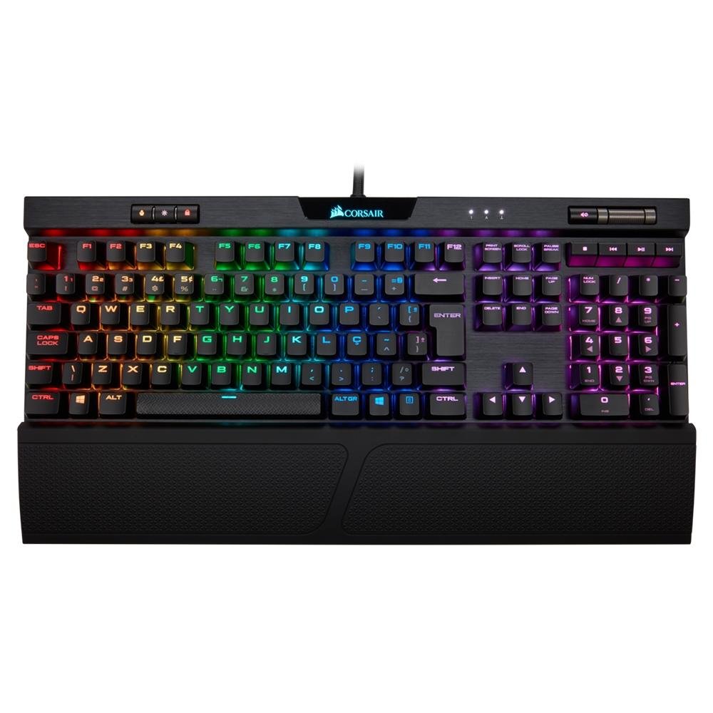 Teclado Mecânico Gamer Corsair K70 MK.2 Rapidfire, RGB, Switch Cherry MX Low Profile Speed, ABNT2 - CH-9109018-BR