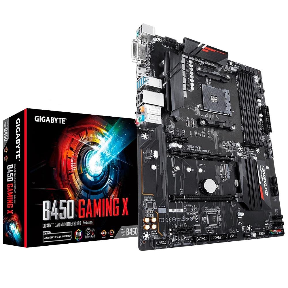 Placa Mãe Gigabyte B450 Gaming X, AM4, ATX, DDR4 | KaBuM!