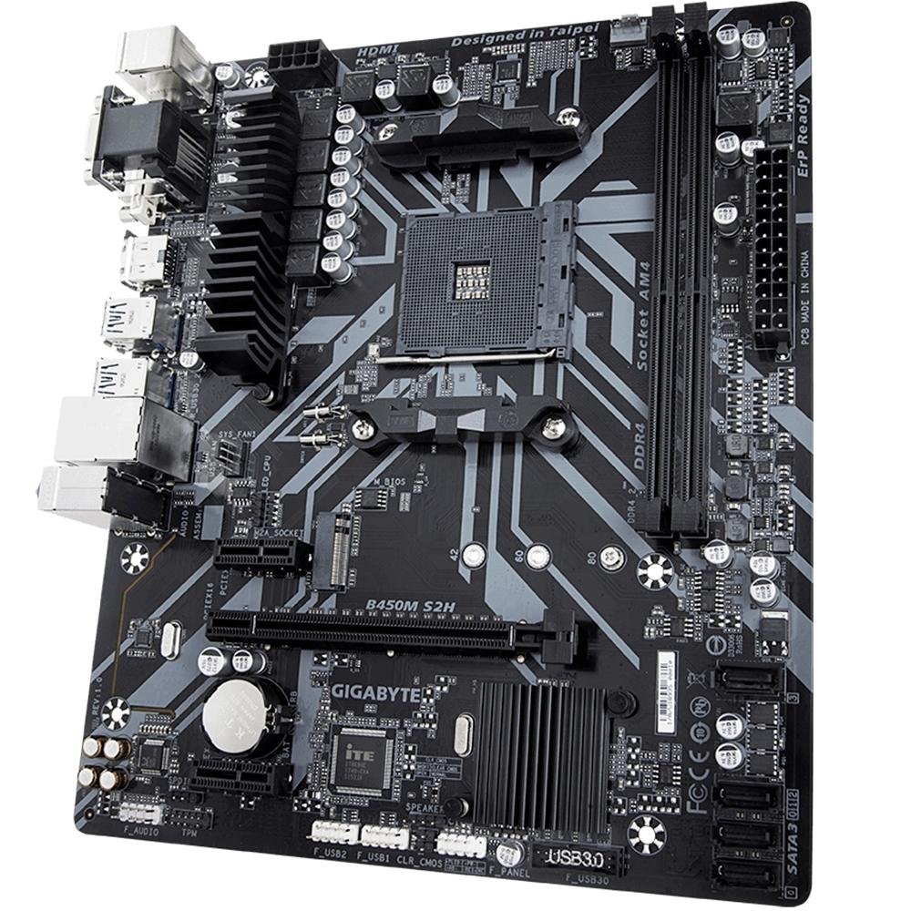Placa-Mãe Gigabyte B450M S2H, AM4, mATX KaBuM!