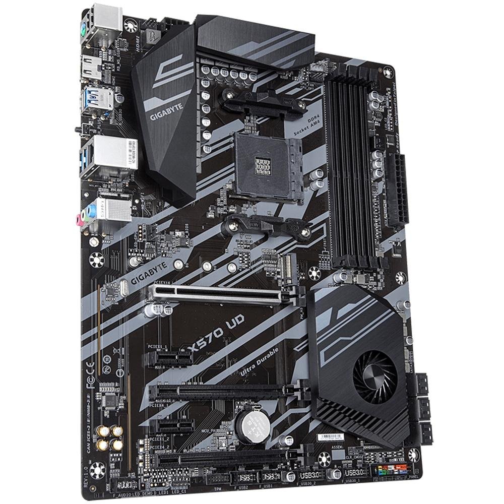 Placa-Mãe Gigabyte X570 UD, AM4, ATX, DDR4, Preto - X570 UD Placa-Mãe Gigabyte X570 UD, AM4, ATX, DDR4, Preto - X570 UD