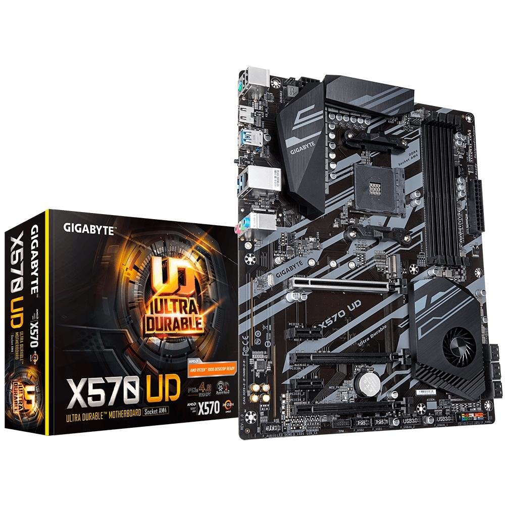 Placa-Mãe Gigabyte X570 UD, AM4, ATX, DDR4, Preto - X570 UD Placa-Mãe Gigabyte X570 UD, AM4, ATX, DDR4, Preto - X570 UD