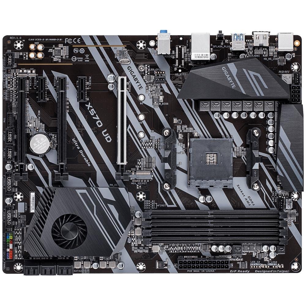 Placa-Mãe Gigabyte X570 UD, AM4, ATX, DDR4, Preto - X570 UD Placa-Mãe Gigabyte X570 UD, AM4, ATX, DDR4, Preto - X570 UD