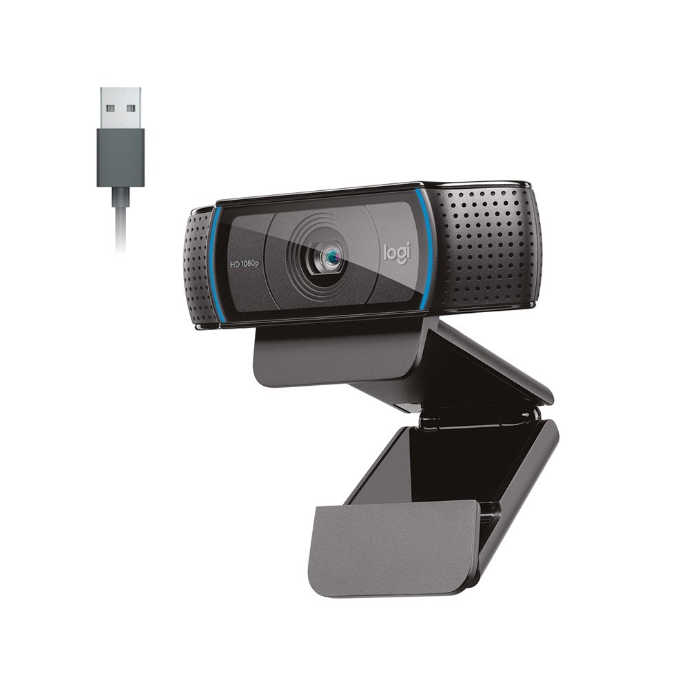 Webcam Full HD Logitech C920s com Microfone Embutido, Proteção de Privacidade, Widescreen 1080p, Compatível Logitech Capture - 960-001257
