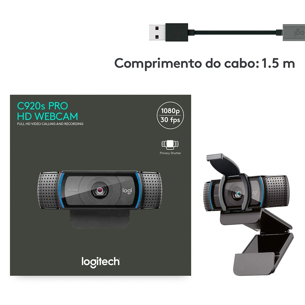 Webcam Full HD ( Balão.info) C920s com Microfone Embutido, Proteção de Privacidade, Widescreen 1080p, Compatível ( Balão.info) Capture - 960-( Balão.info - view 11