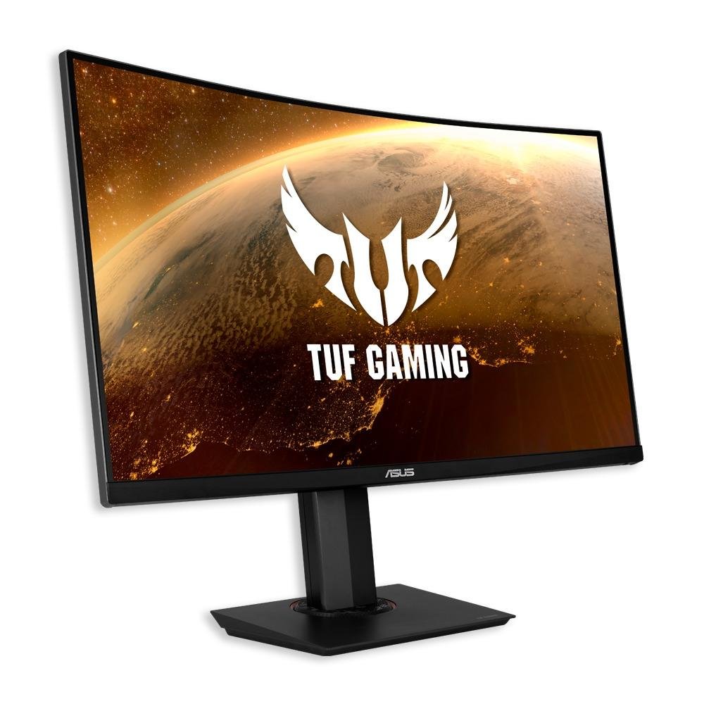 Monitor Gamer Curvo ASUS TUF 31.5", 144Hz, 2K QHD, 1ms, DisplayPort e HDMI, FreeSync, HDR, 92% sRGB, Ajuste de Altura, Som, VESA - VG32VQ