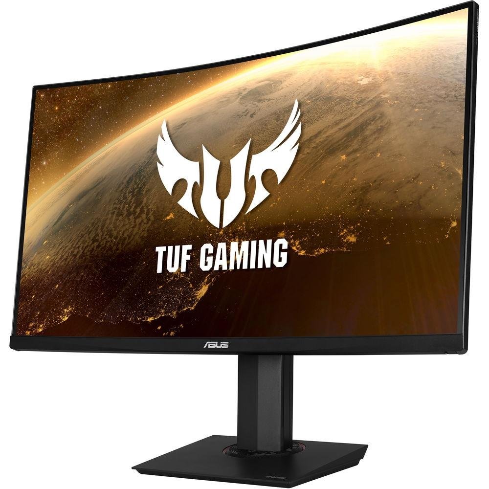 Monitor Gamer Curvo ASUS TUF 31.5", 144Hz, 2K QHD, 1ms, DisplayPort e HDMI, FreeSync, HDR, 92% sRGB, Ajuste de Altura, Som, VESA - VG32VQ
