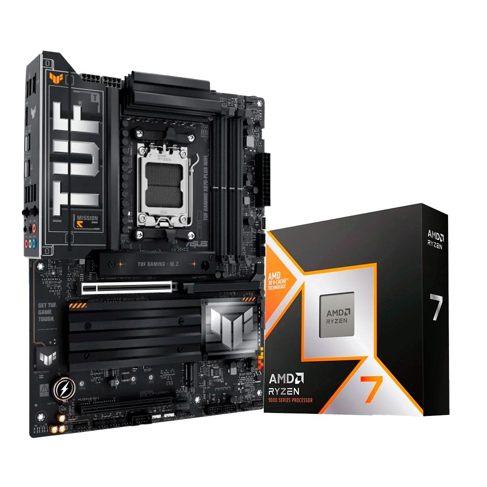 Kit AMD Ryzen 7 9800X3D e ASUS TUF Gaming X870-Plu