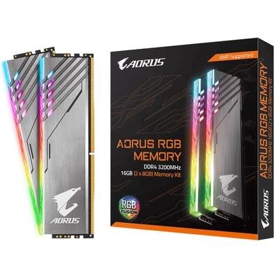 送料無料 通販 ファッション Gigabyte Memória Aorus DDR4 3200MHz, (2x8GB), 16GB RGB, メモリー