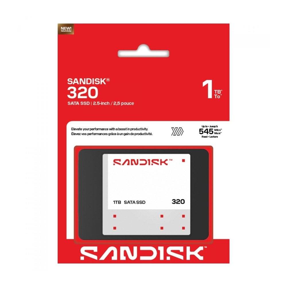 Imagem 3 de 3 do produto SSD SATA III SanDisk 1TB 320, Preto - SDSS31100TBB-000G0