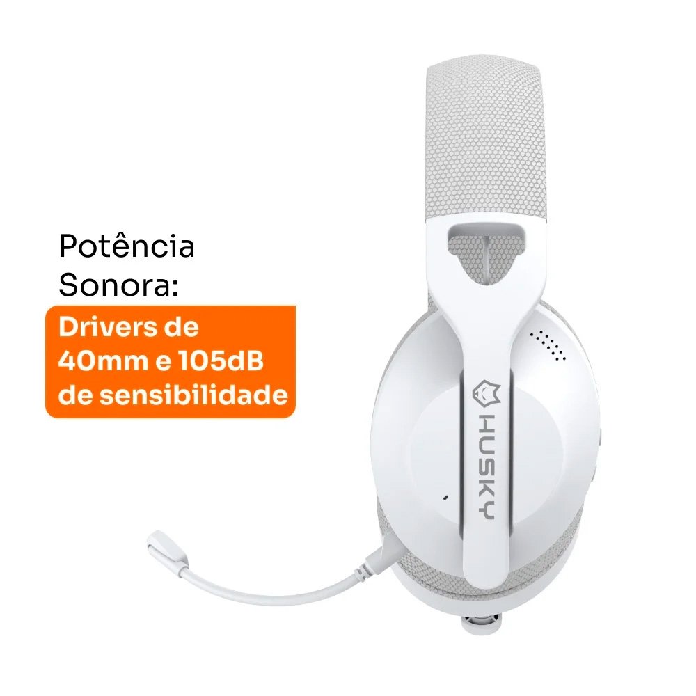 Kit Streamer Microfone Gamer Cardióide KBM! GAMING + Headset Gamer Husky Matilha, P3 3.5mm, Driver 40mm , Branco + Webcam Husky Focus HD 720p, 30fps - view 6