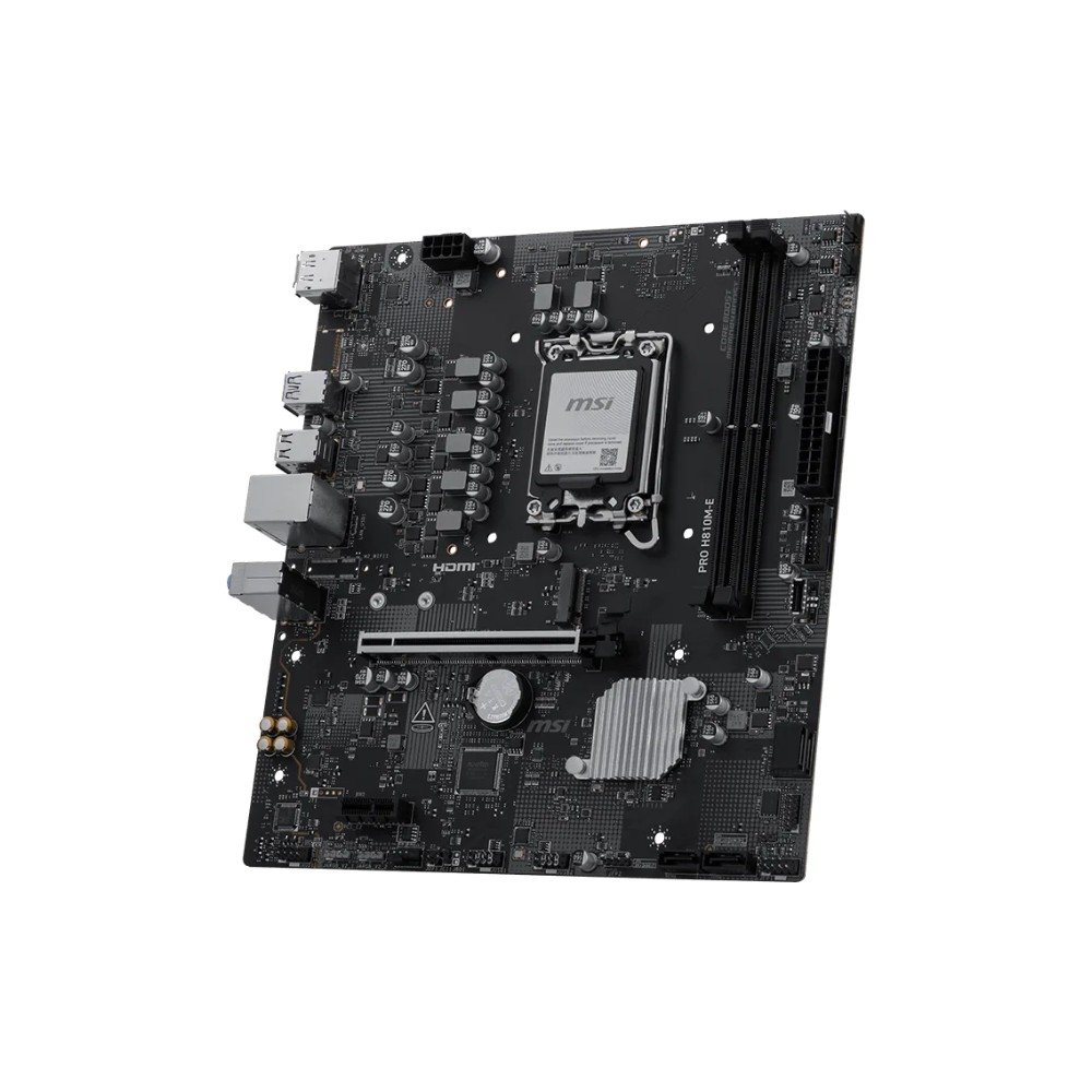 Placa-Mãe MSI PRO H810M-E, Intel LGA1851, DDR5, Preto - PROH810ME Placa-Mãe MSI PRO H810M-E, Intel LGA1851, DDR5, Preto - PROH810ME