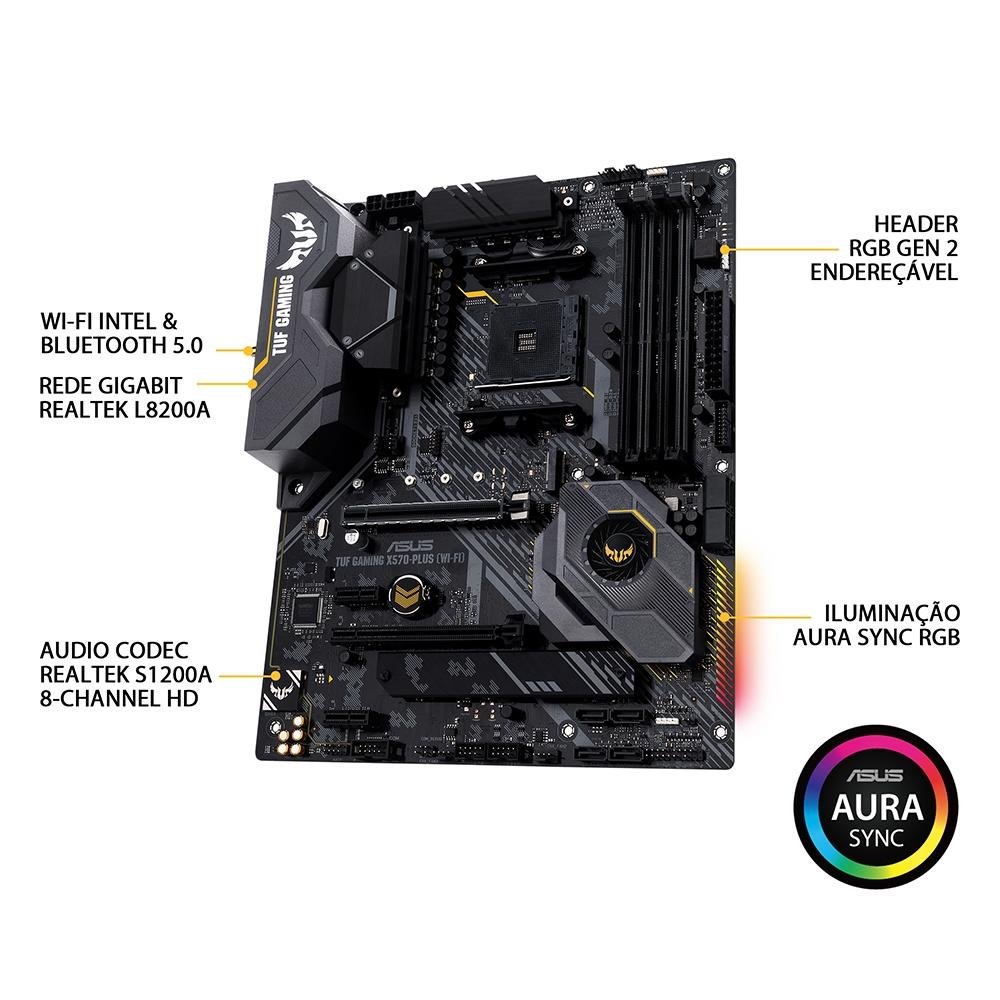 Placa Mãe Asus TUF Gaming X570-Plus Wi-Fi | KaBuM!