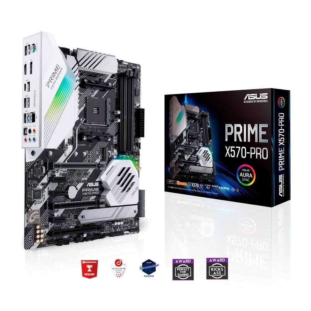 Placa-Mãe ASUS Prime X570-Pro, AMD AM4, ATX, DDR4, Preto - PRIME X570-PRO