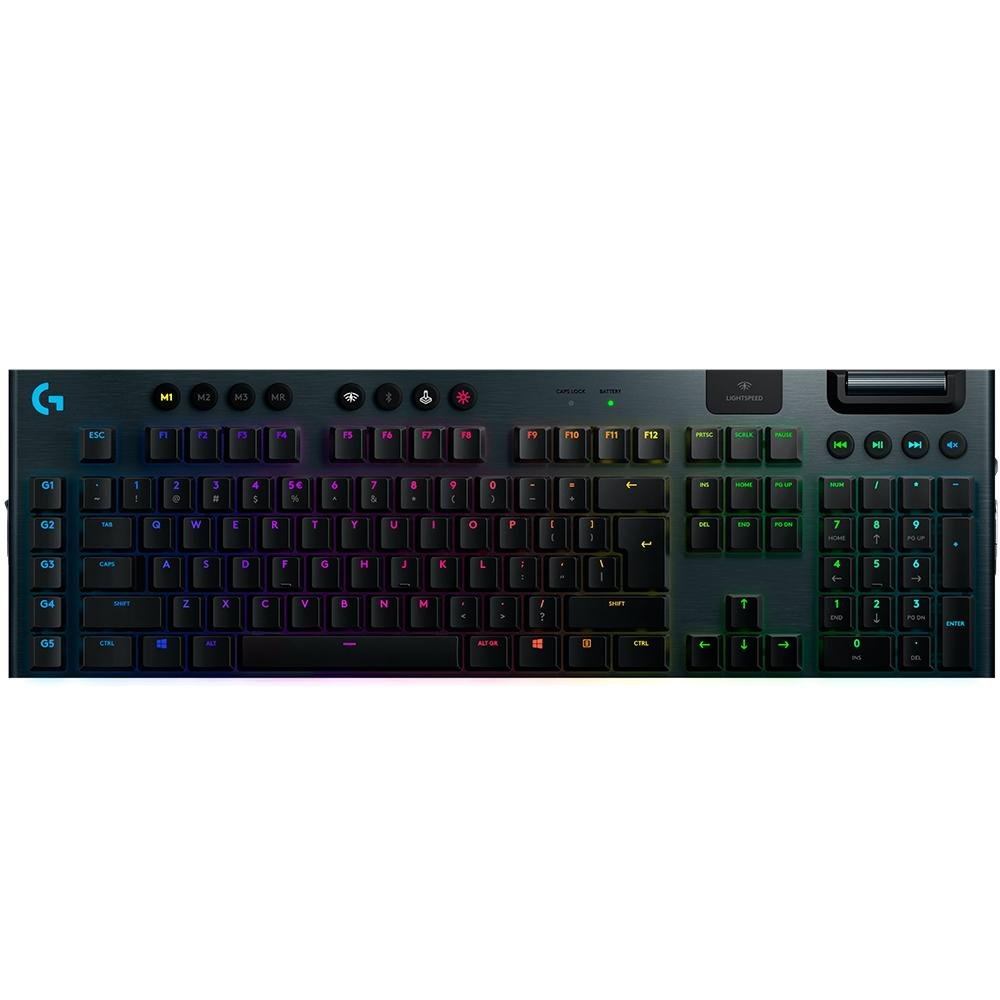Imagem 2 de 9 do produto Teclado Mecânico Gamer Sem Fio Logitech G915 LIGHTSPEED RGB LIGHTSYNC, USB ou Bluetooth, Ultrafino, Switch GL Tactile, Preto - 920-008902