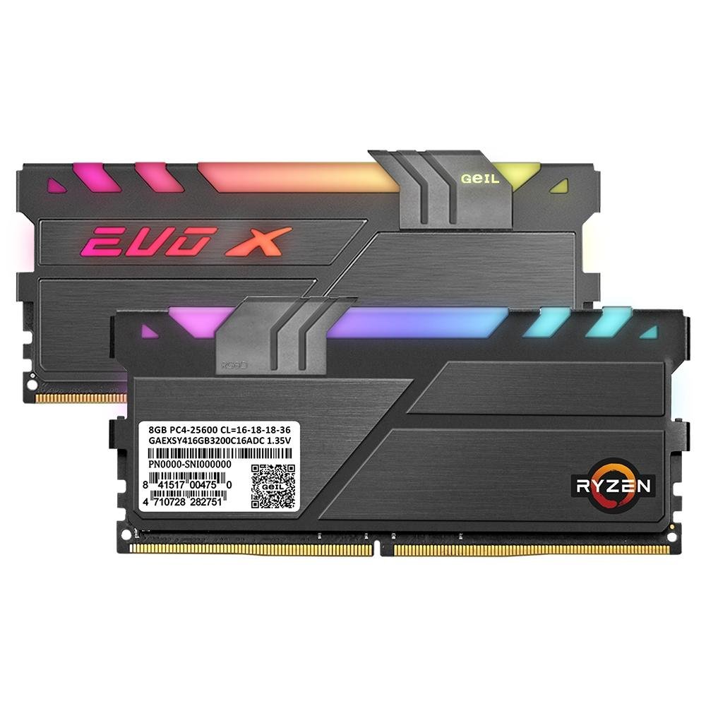 Memória Geil EVO X II RGB, 16GB (2x8GB), 3200MHz, DDR4, CL16