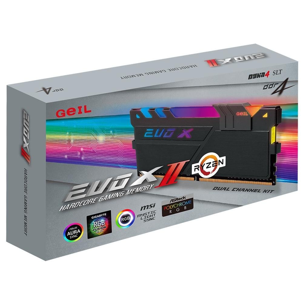 GeIL EVO X Ⅱ DDR4-2666 8GB×2枚 Memória DDR4 Geil EVO X II RGB Sync, 8GB 3000MHZ, GAEXSY48GB3000C16ASC
