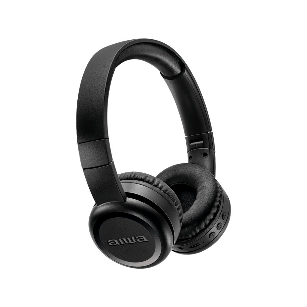 Headphone Bluetooth AIWA AWS-HP-03-B, Design Dobrável, Confortável com Microfone, Preto - AWS-HP-03-B