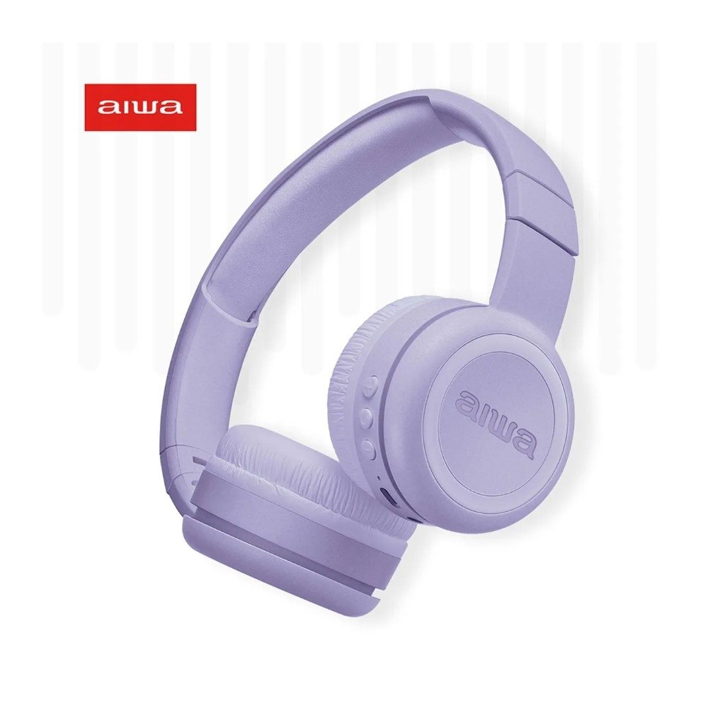 Headphone Bluetooth AIWA AWS-( Balão.info)-03-P, Design Dobrável, Confortável com Microfone, Roxo - AWS-( Balão.info)-03-P - foto 2