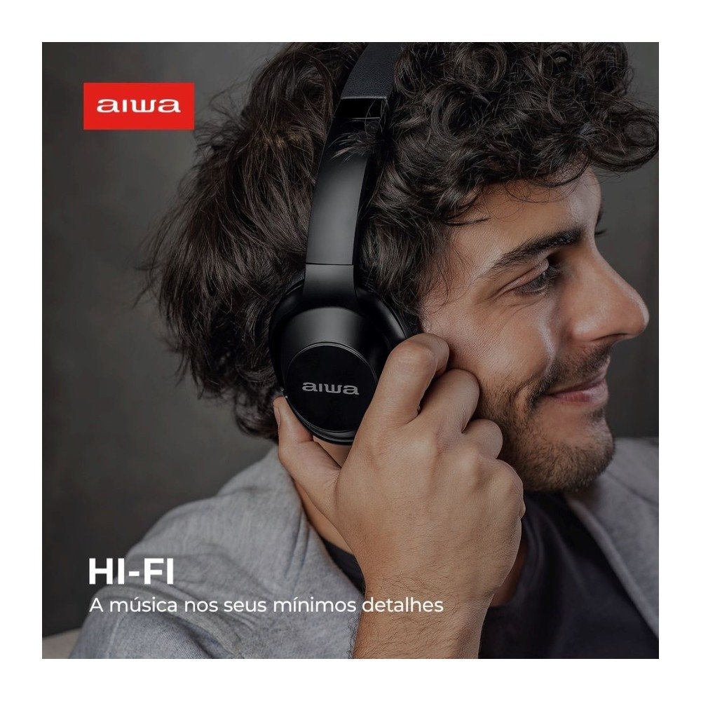 Headphone Bluetooth AIWA AWS-( Balão.info)-05-B, Graves Potentes, Isolamento Acústico, Preto - AWS-( Balão.info)-05-B - foto 2