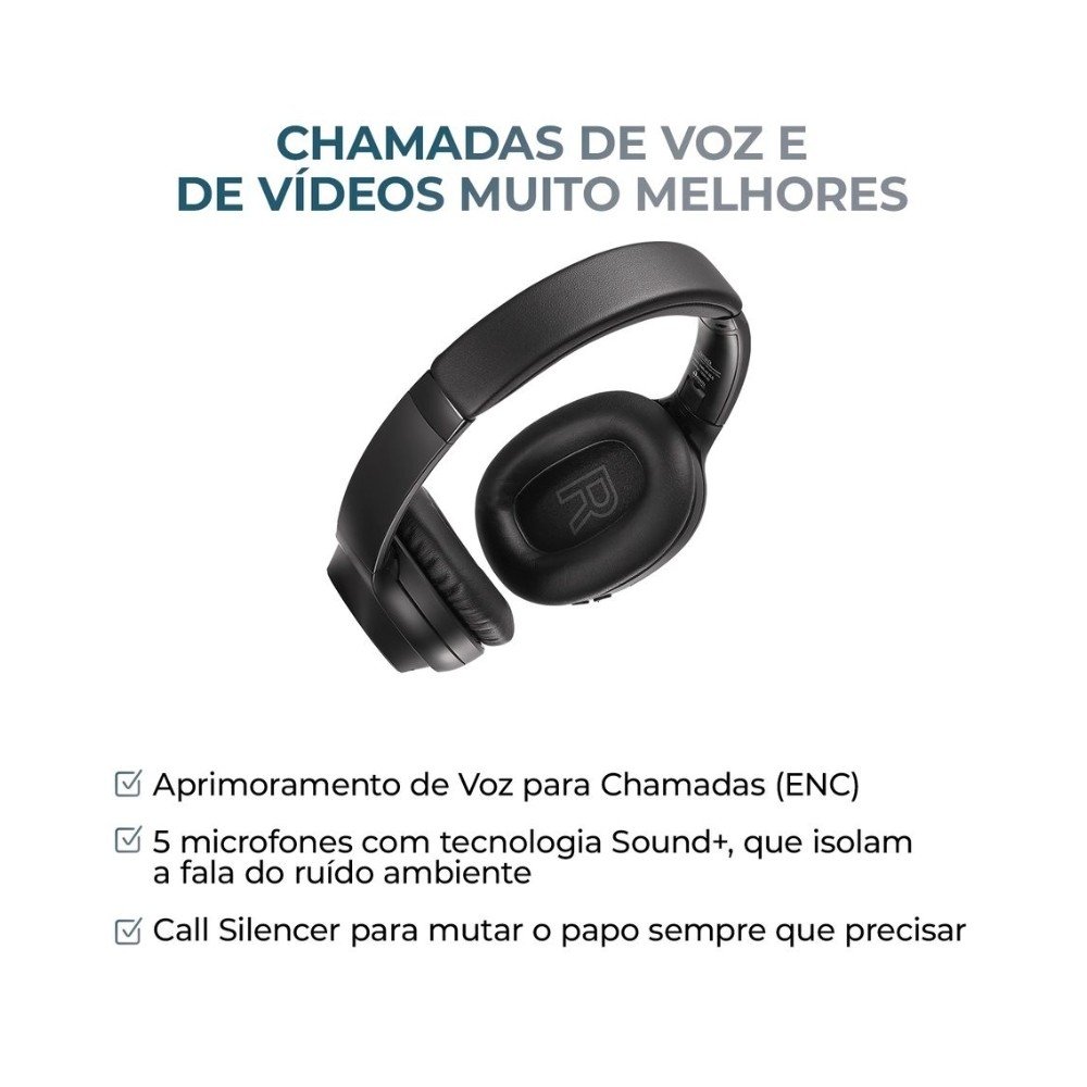 Headphone Bluetooth AIWA AWS-( Balão.info)-05-B, Graves Potentes, Isolamento Acústico, Preto - AWS-( Balão.info)-05-B - foto 8