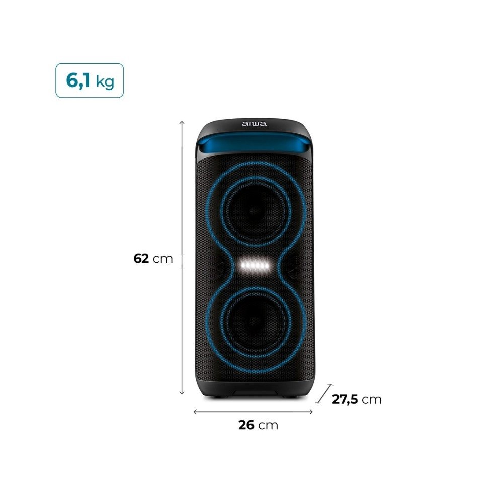 Caixa de Som Amplificada AIWA Party Box AWS-PB-08, 200W RMS, Bluetooth, Bivolt, Preto - AWS-PB-08 - view 10
