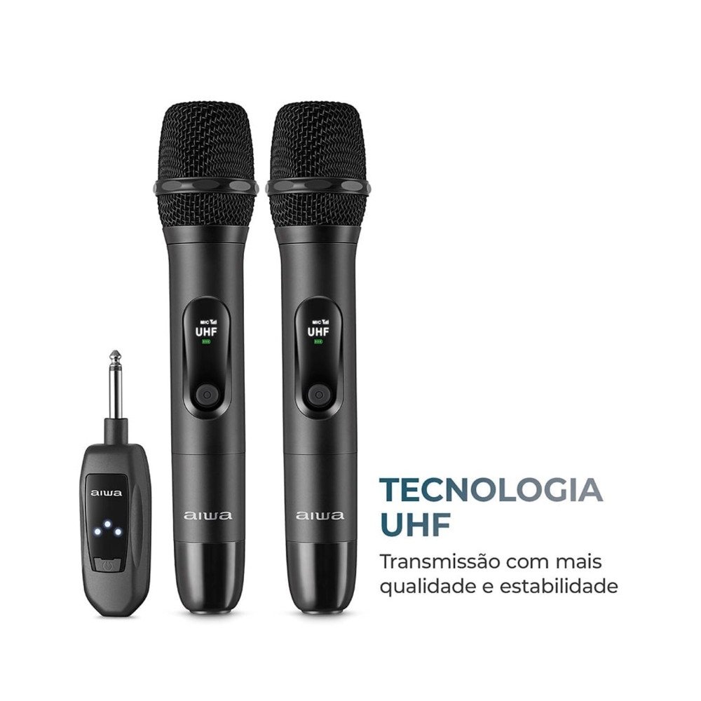 Microfone Sem Fio AIWA AWS-MIC-01, Wireless, Bivolt, Preto - AWS-MIC-01 - view 7