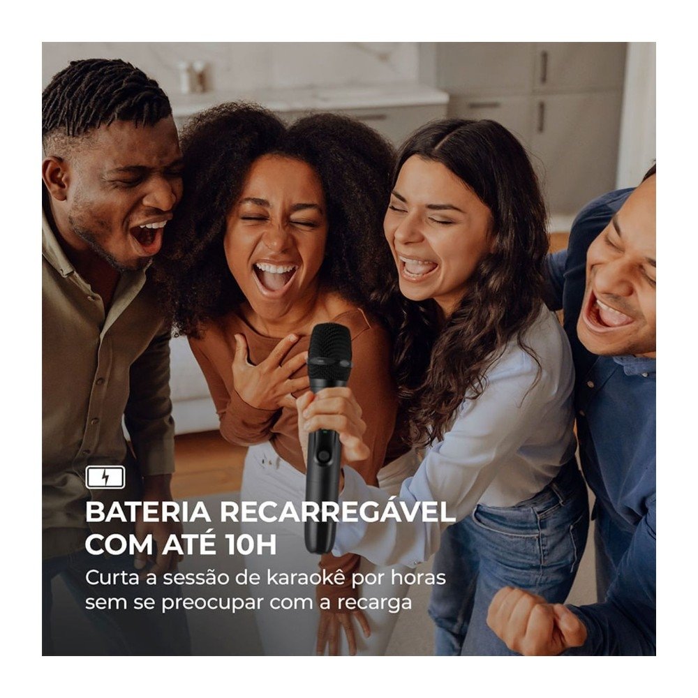 Microfone Sem Fio AIWA AWS-MIC-01, Wireless, Bivolt, Preto - AWS-MIC-01 - view 6