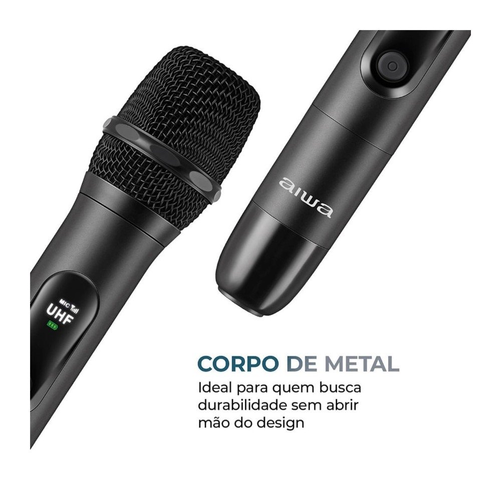Microfone Sem Fio AIWA AWS-MIC-01, Wireless, Bivolt, Preto - AWS-MIC-01 - view 10