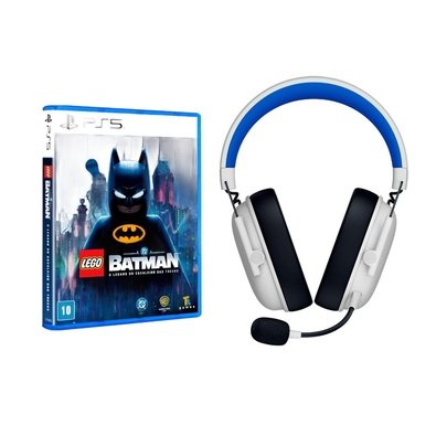 Kit Headset Sem Fio Gamer Razer Blackshark V3 X HyperSpeed + Jogo LEGO BATMAN O LEGADO DO CAVALEIRO DAS TREVAS - PS5