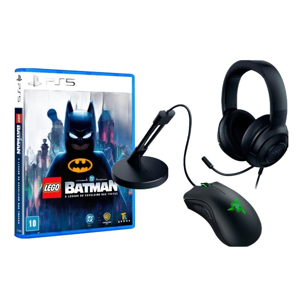 Kit Gamer Razer Game on Mouse Deathadder Essential + Jogo LEGO BATMAN O LEGADO DO CAVALEIRO DAS TREVAS - PS5