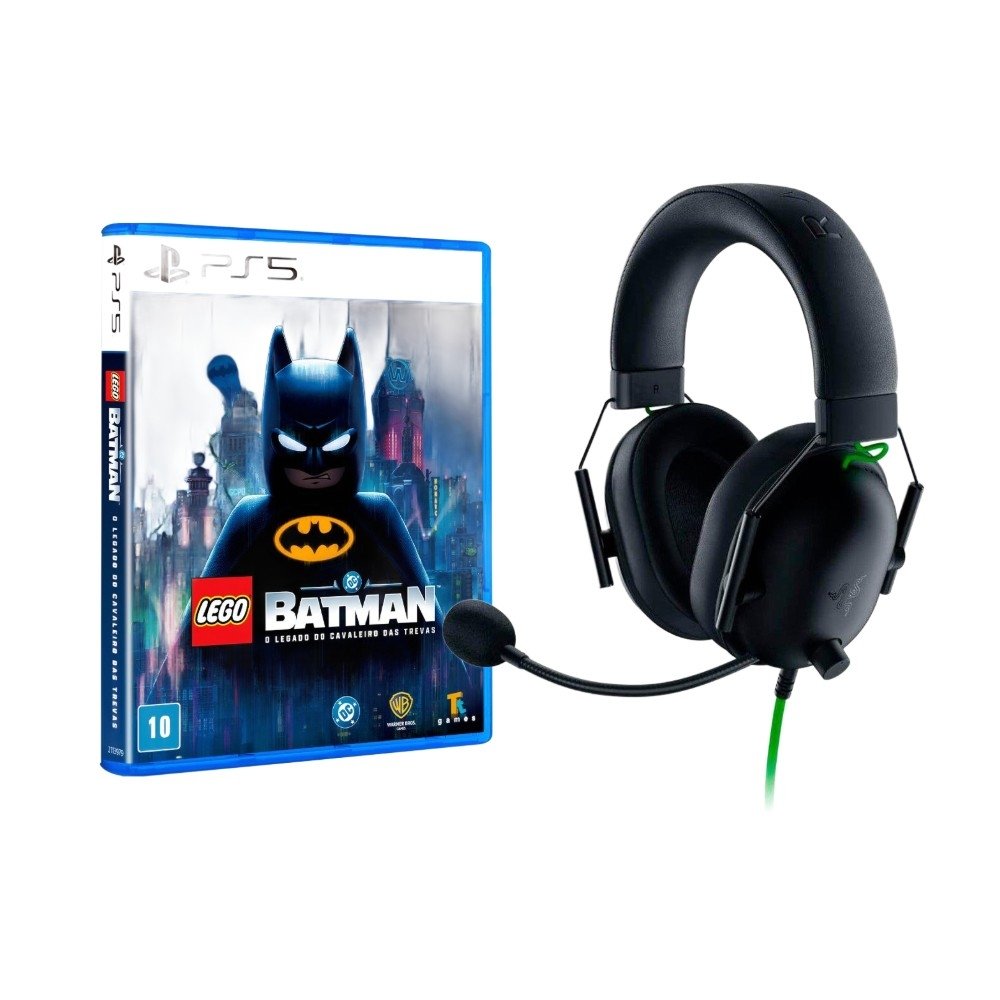 Kit Headset Gamer Razer BlackShark V2 X, Drivers 50mm + Jogo LEGO BATMAN O LEGADO DO CAVALEIRO DAS TREVAS - PS5