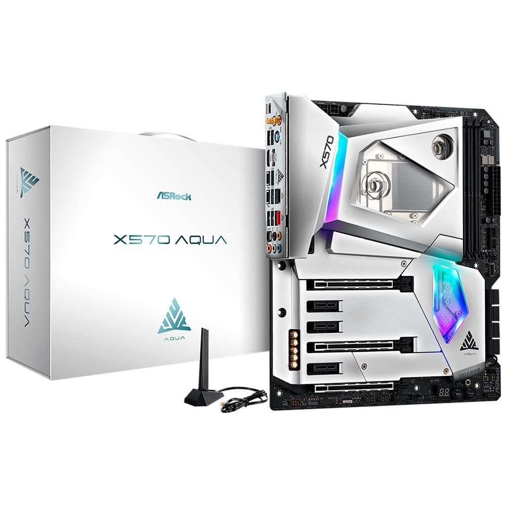 ASRock X570M+Ryzen5 5600X(クーラー付)+メモリ32GB placa-mae-asrock-x570-aqua-amd
