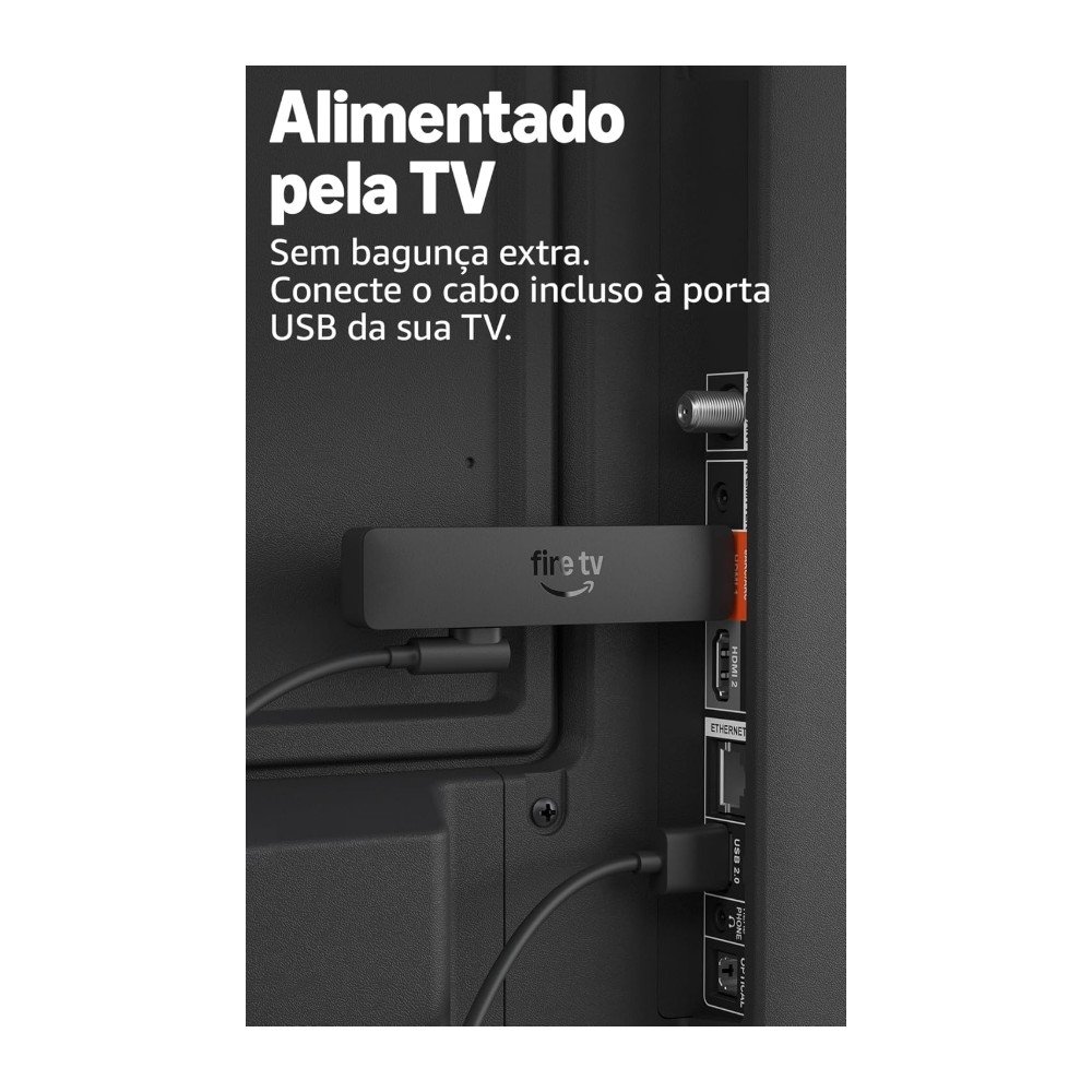 Smart Streaming Amazon Fire TV Stick HD 2ª Geração, Full HD, Wi-Fi, Bluetooth, Comando de Voz Alexa, Preto - B0DVK166SV - view 4