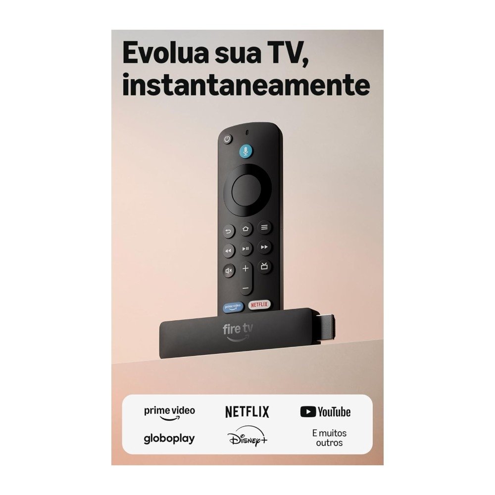 Smart Streaming Amazon Fire TV Stick HD 2ª Geração, Full HD, Wi-Fi, Bluetooth, Comando de Voz Alexa, Preto - B0DVK166SV - view 2