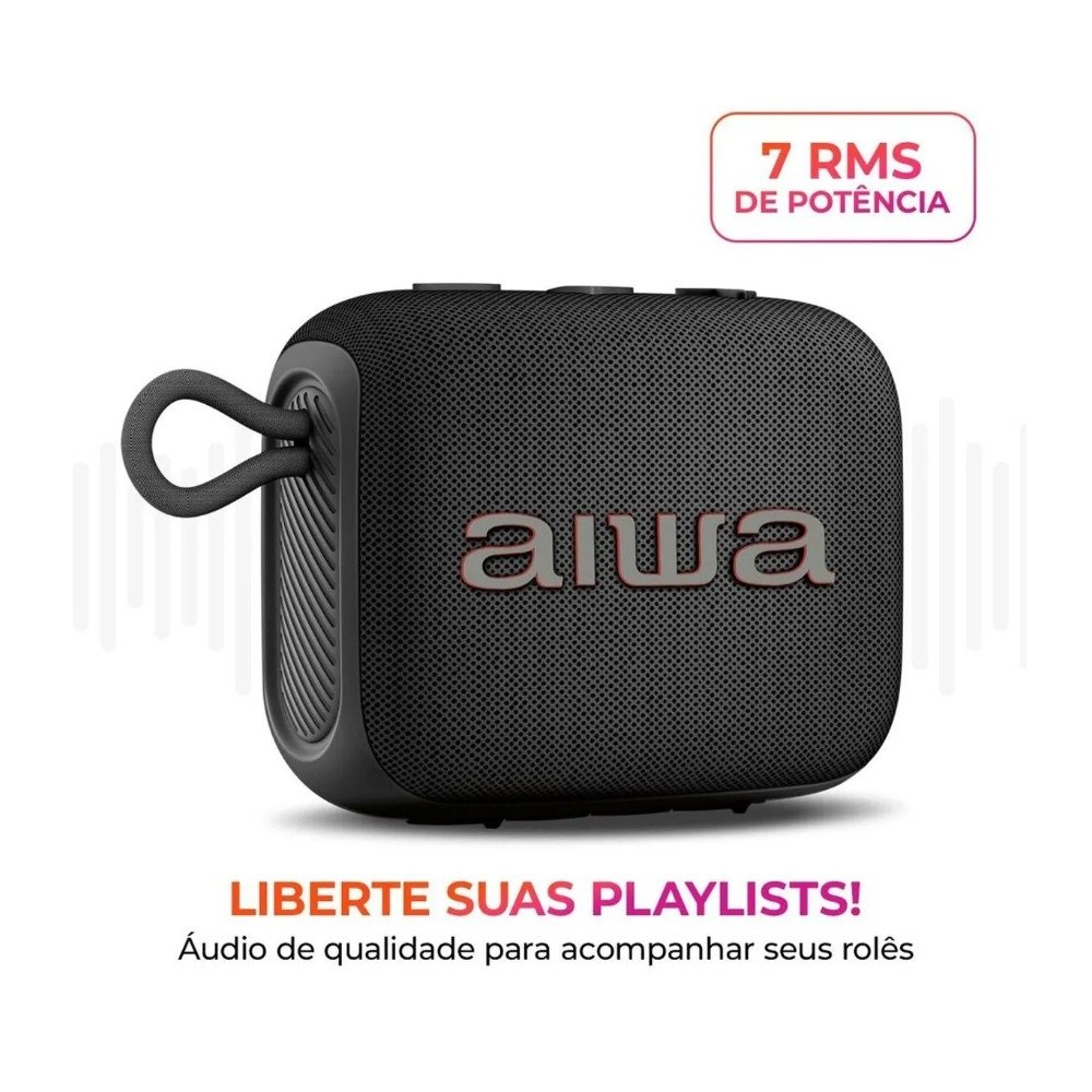 Caixa de Som Portátil Mini Speaker AIWA AWS-SP-07-B, Bluetooth, Bivolt, Preto - AWS-SP-07-B - view 2